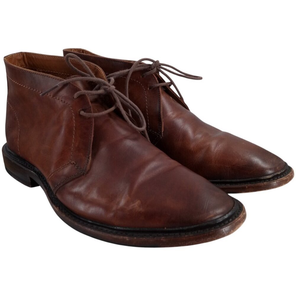 Frye Mens Paul Chukka Leather Brown Boots Shoes Size 8.5 Classic Work Distressed